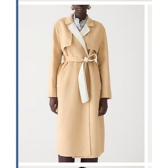 J.Crew $398 Harriet Trench Coat Natural Sand Size L BU070 - Picture 3 of 8